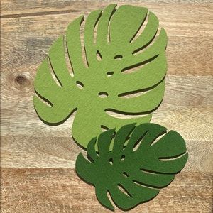 Monstera Felt Trivet Set